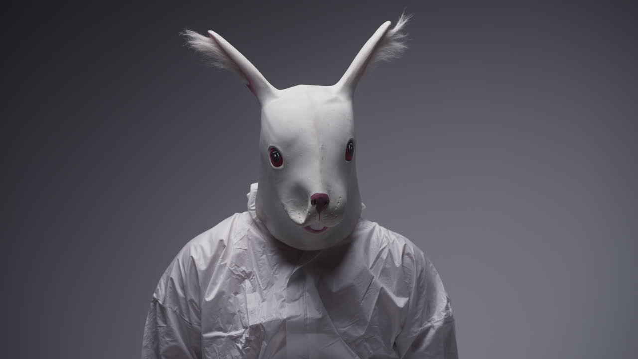 Person Wearing a Rabbit Mask