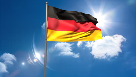 germany national flag waving on flagpole