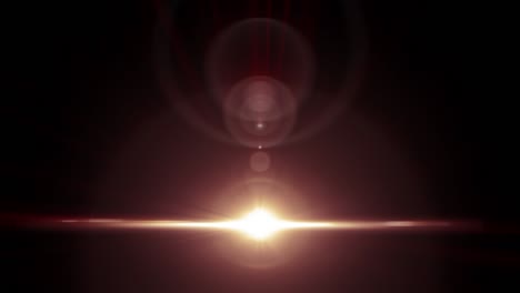 optical lens flares seamless loop with natural stylized orange glow lighting. 4k 3d loop animation golden light lens flare with shine flare flash light shimmer loop motion and shine halo ring effect.