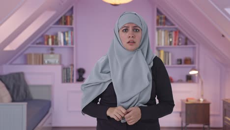 muslim woman getting a shocking news