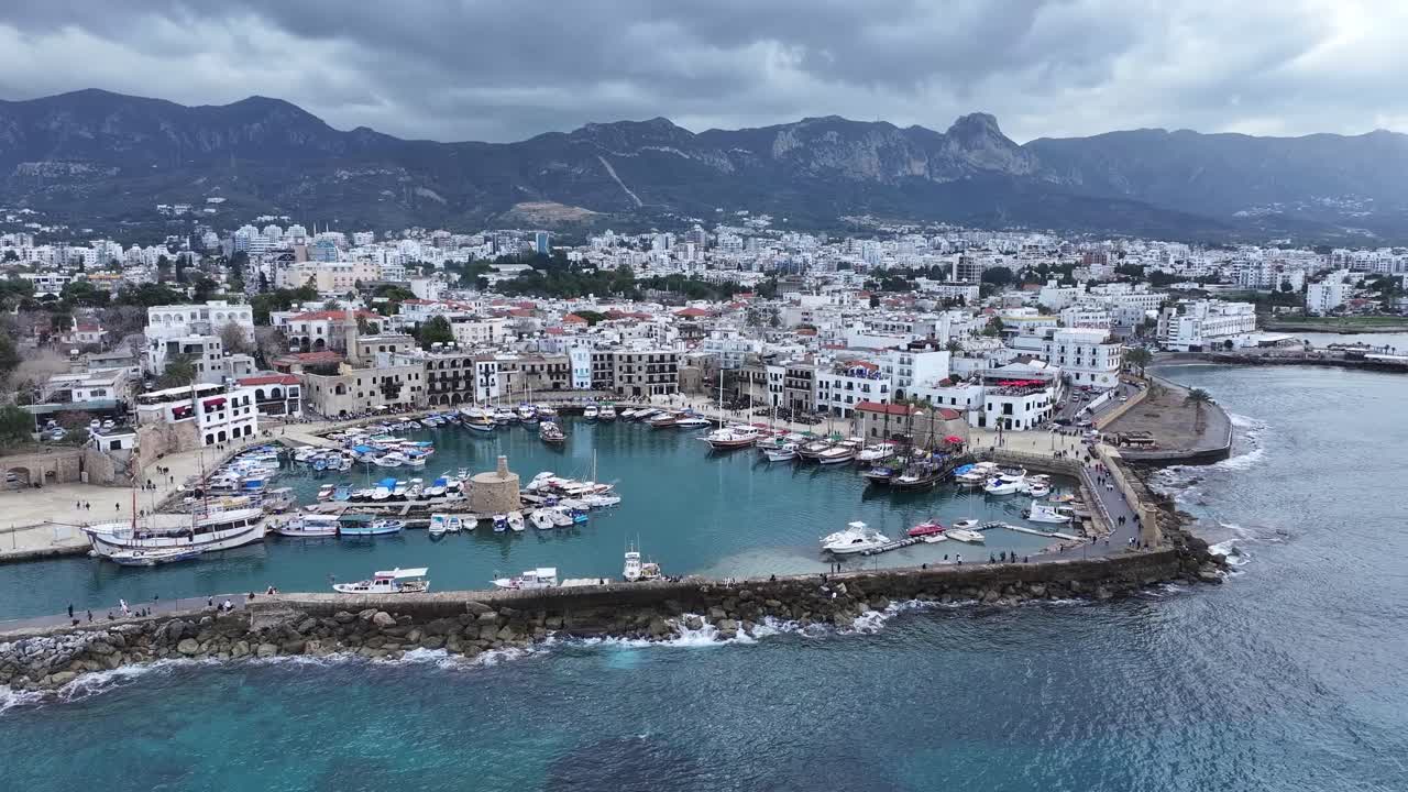 Kyrenia Castle and Ancient Harbour on a beautiful day