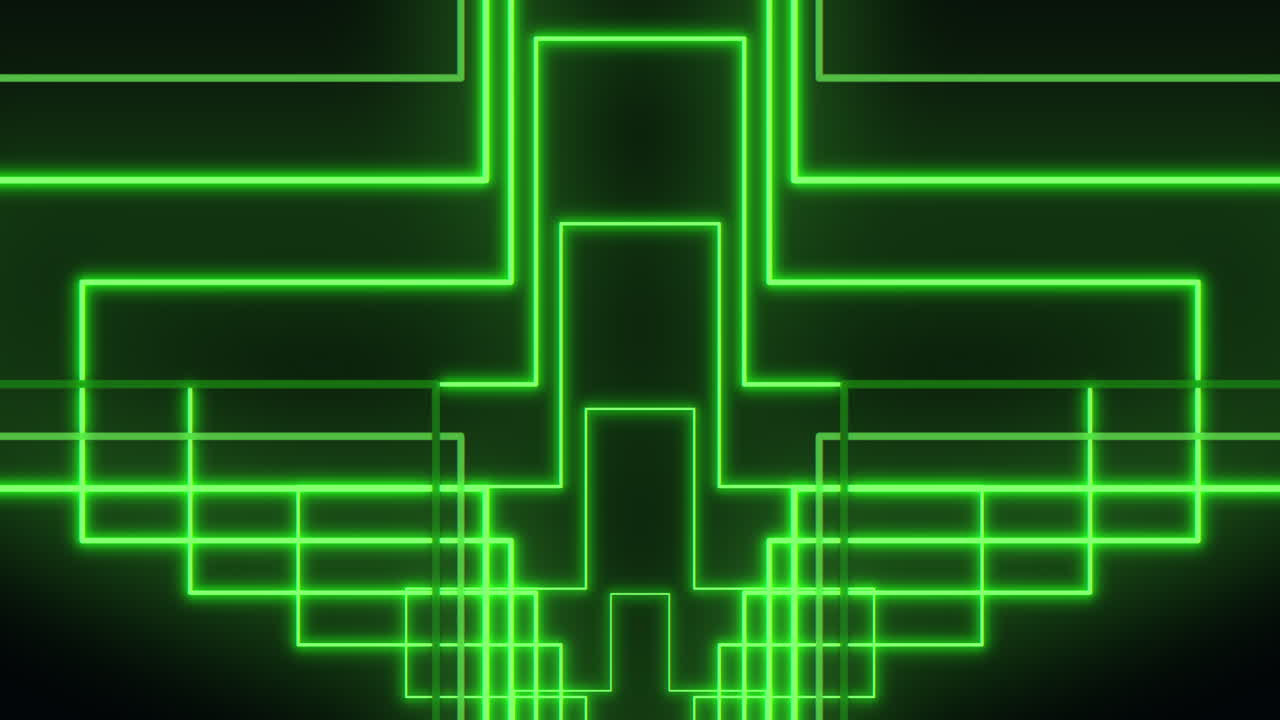 Motivo a griglia futuristico nero e verde con linee luminose