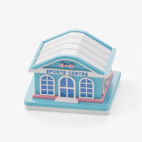 3d cartoon sports centre building icon