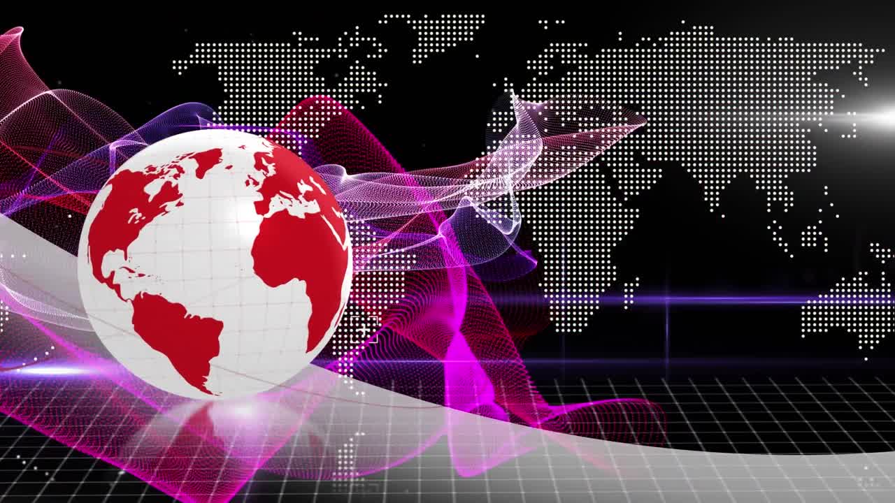 Animazione di numeri globali e rete di connessioni.