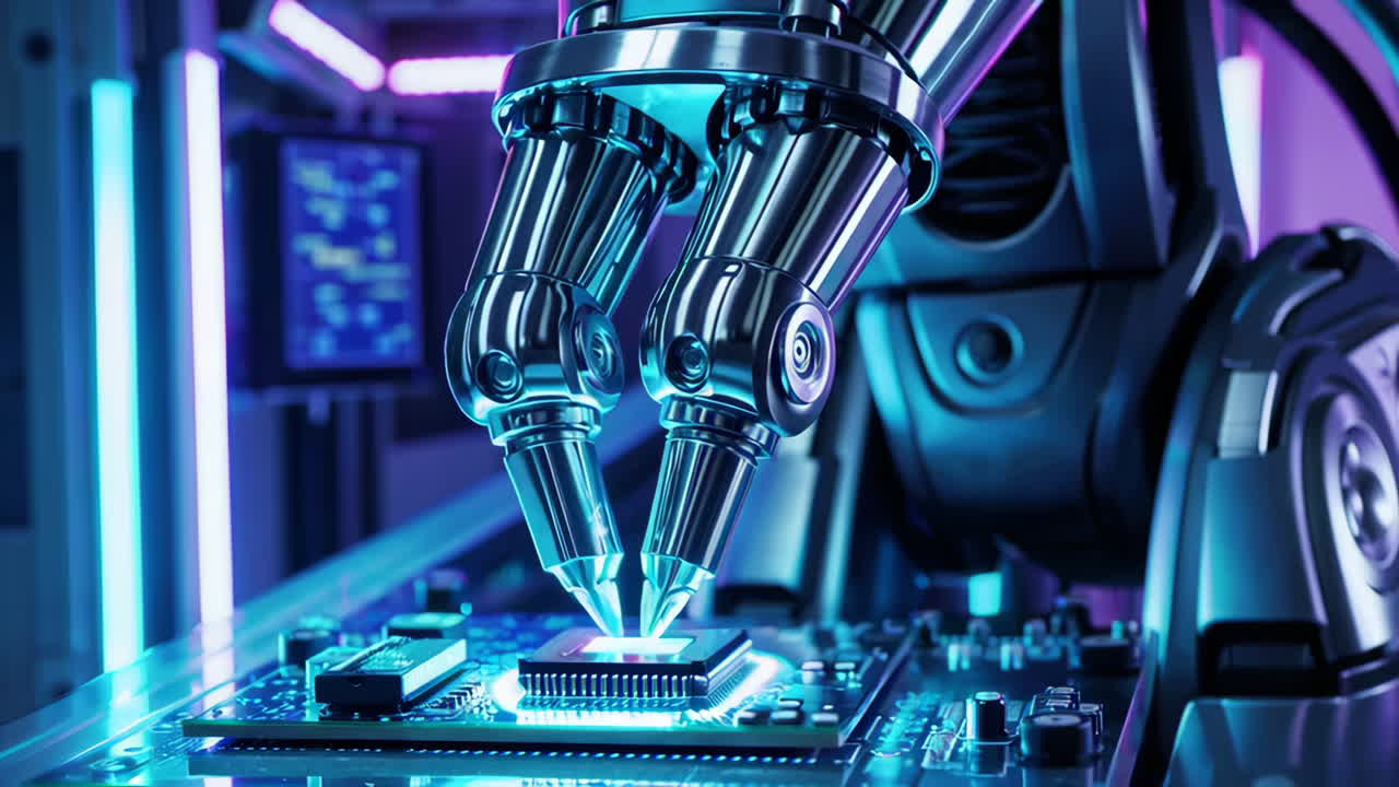 Robot Installing a Processor Chip