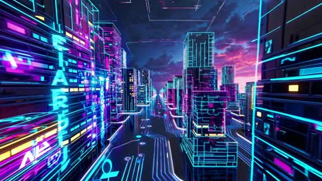 cyberpunk cityscape