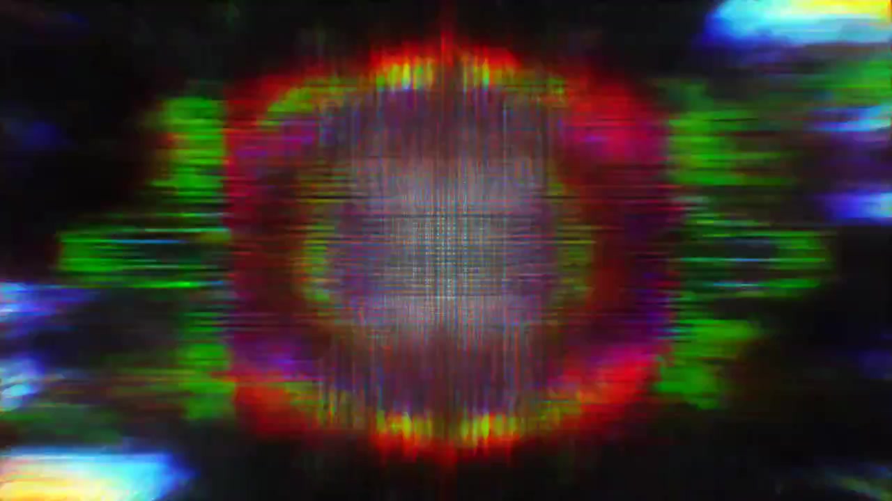 Abstracte Digitale Glitchtunnel met Levendige Chromatische Aberratie