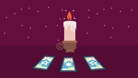 tarot cards and candlelight