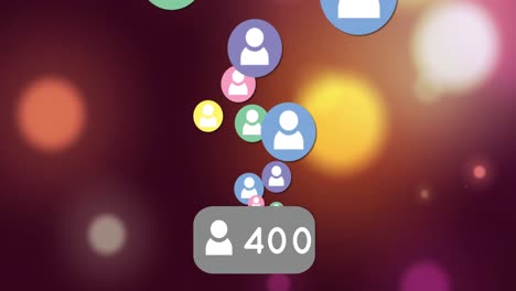 animación de iconos de medios sobre un fondo negro