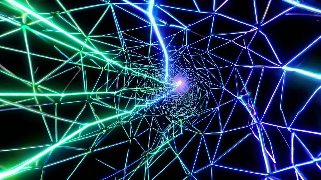 Neon Glowing Abstract Tunnel