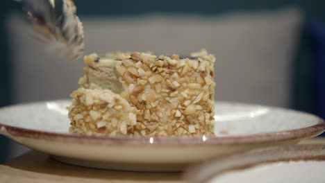 close up shot of a delicious cake with nuts