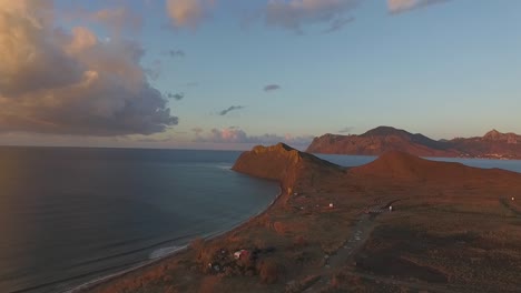 coastal sunset view from drone
