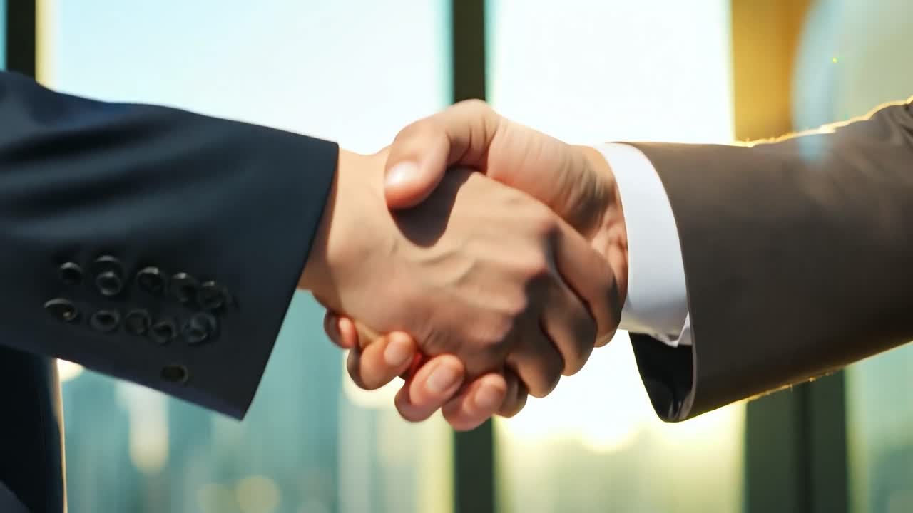 Due uomini d'affari si stringono la mano