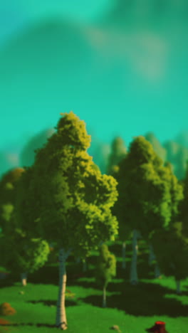 un bosque exuberante y verde con abedules y un cielo azul