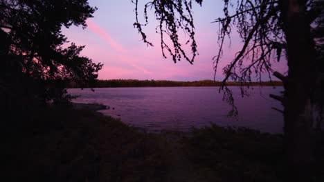 beautiful scenery shot of lake at sunset