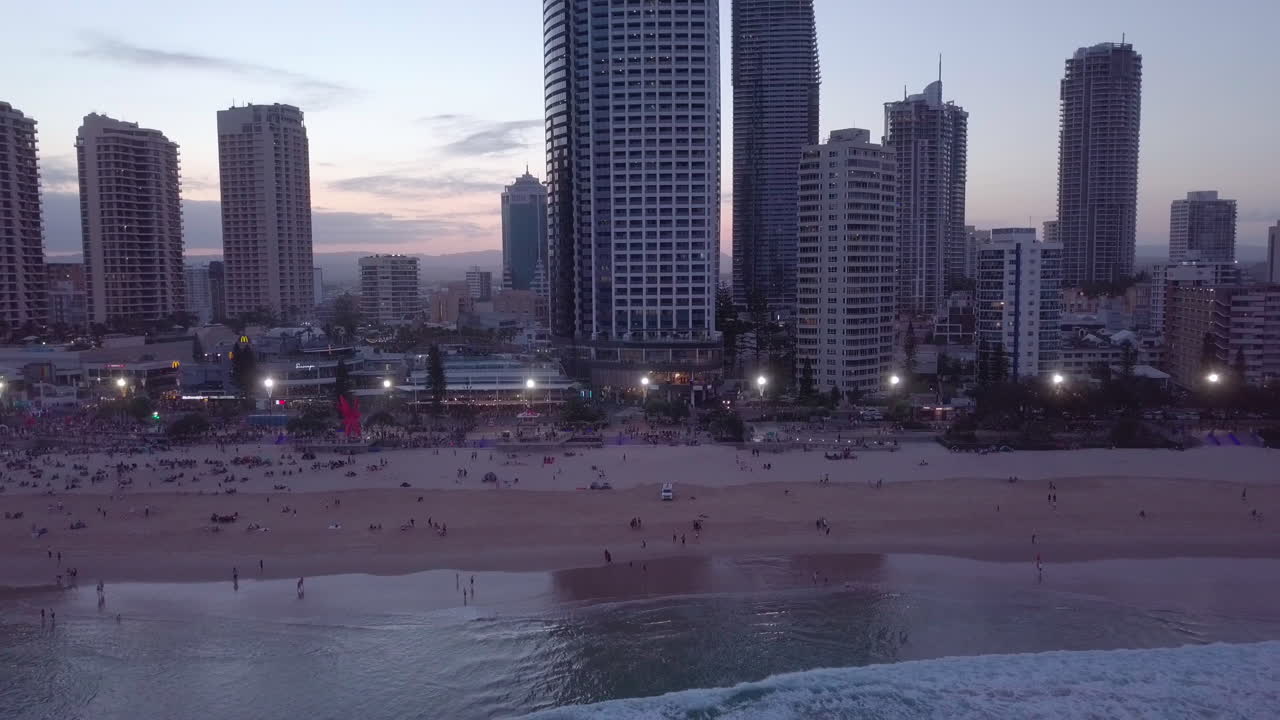 paraíso de los surfistas qld amanecer drone