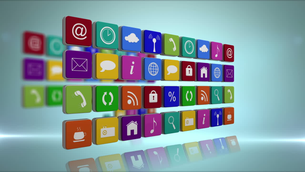 pared de los azulejos de los iconos de las aplicaciones