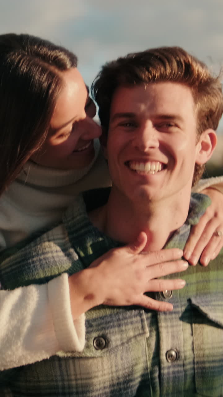 Couple Enjoys Piggyback Ride in Seville