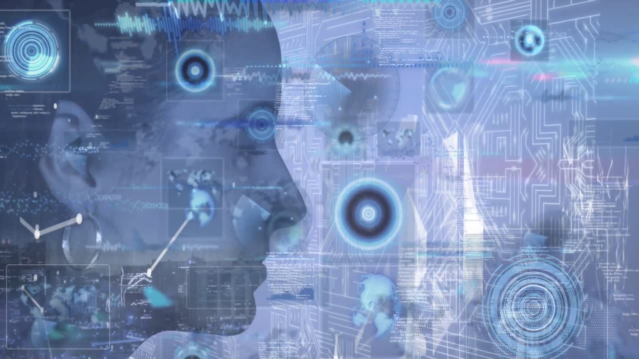 animación de formas y procesamiento de datos sobre la carretera