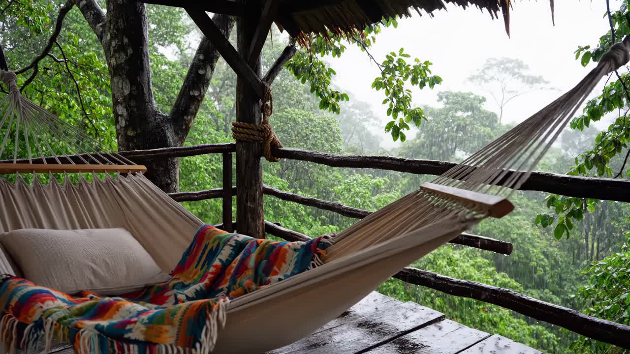 Hammock Relaxation in a Tropical Treehouse