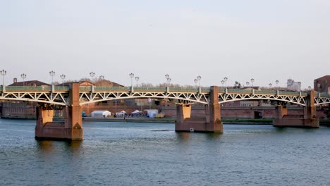 panning shot from "dôme de la grave" to the saint pierre bridge, toulouse, france