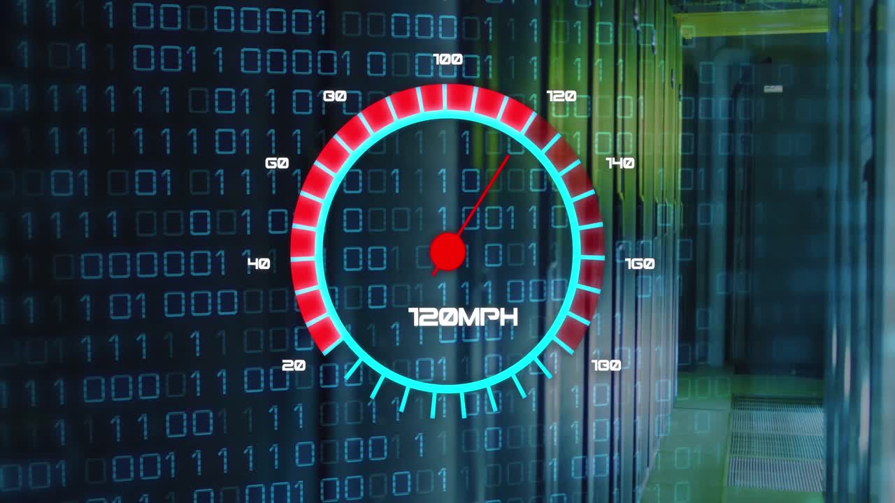 анимация спидометра над серверной комнатой