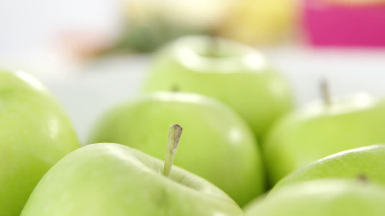 녹색 사과 의 클로즈업