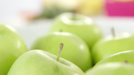 close-up of green apples