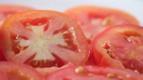 closeup of sliced tomatoes