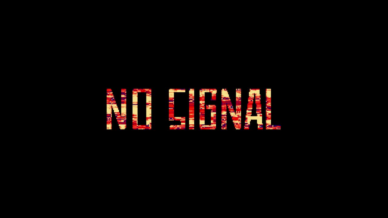 4k glitch parola di nessun segnale titolo illustrazione 3d isolata utilizzando il canale alfa prores 4444 codifica. illuminazione rossa di glitch nessun ciclo di segnale