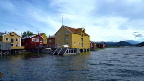 old colored houses in mosjoen norway