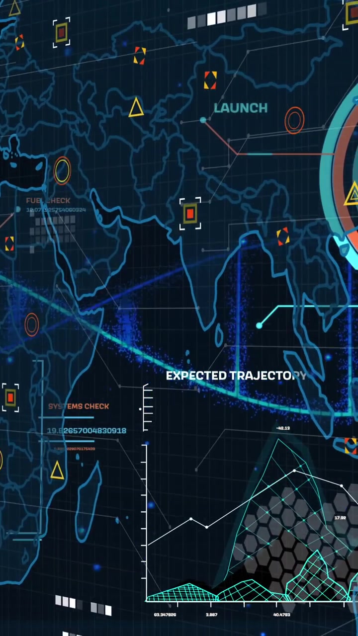 Animation of data processing over black background
