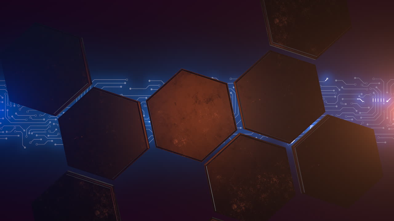 animación cyberpunk con matriz de computadora y cuadrícula 1