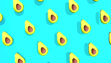 patrón colorido con verduras de aguacate elementos 3d, 4k loopabless bucle aislado, perfecto para la composición digital