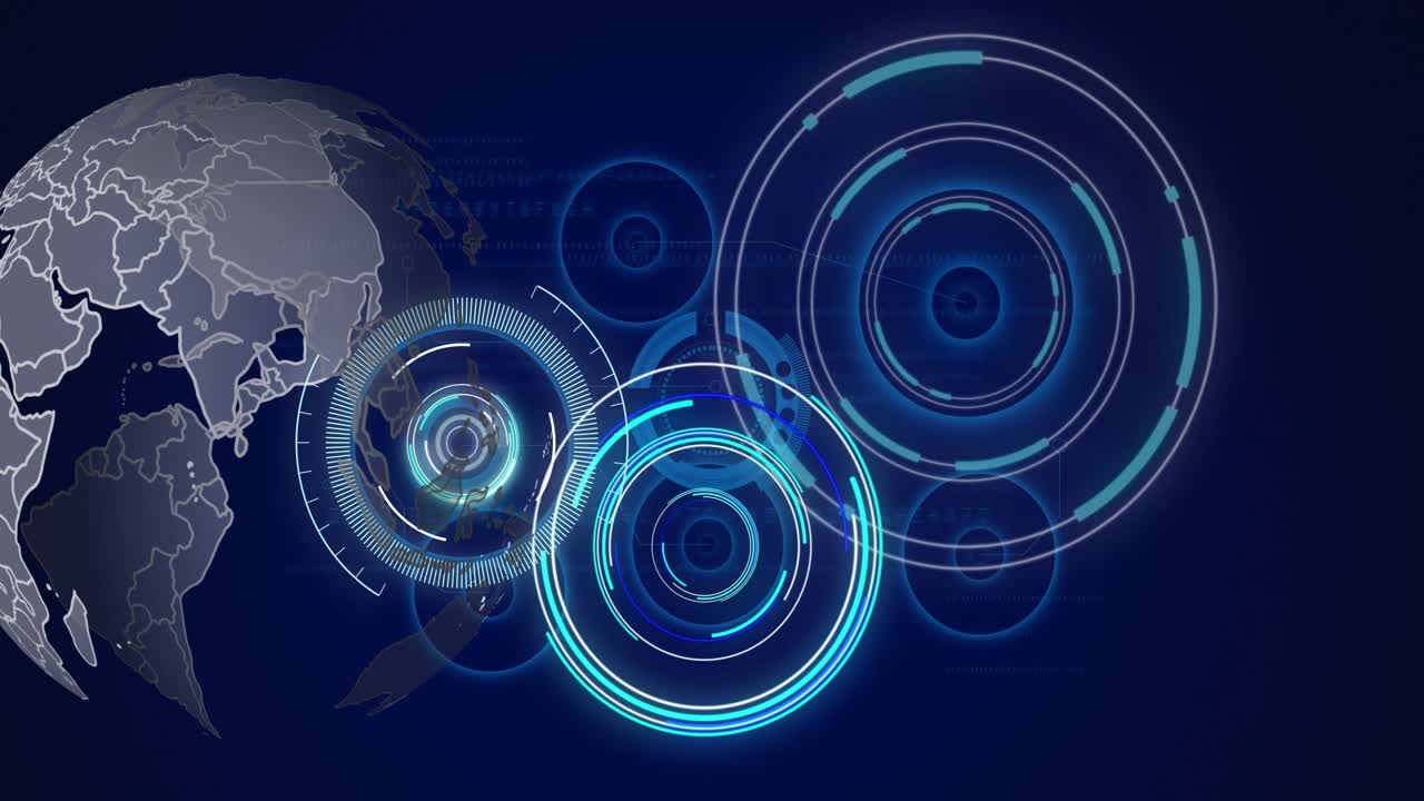 Animation of scopes and data processing over globe