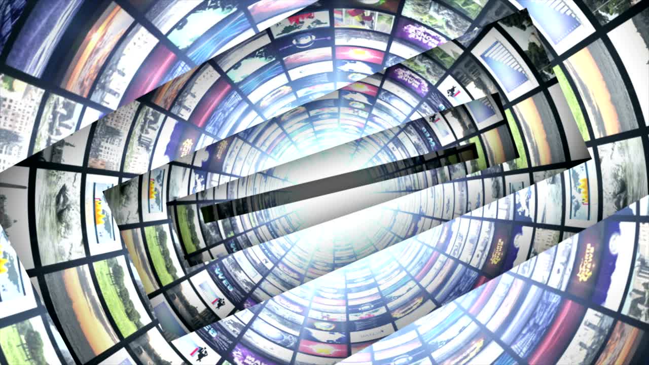 monitores de túnel y barras abiertas, renderización, animación, con pantalla verde y canal alfa, bucle