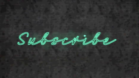 animation of neon subscribe text over textured background