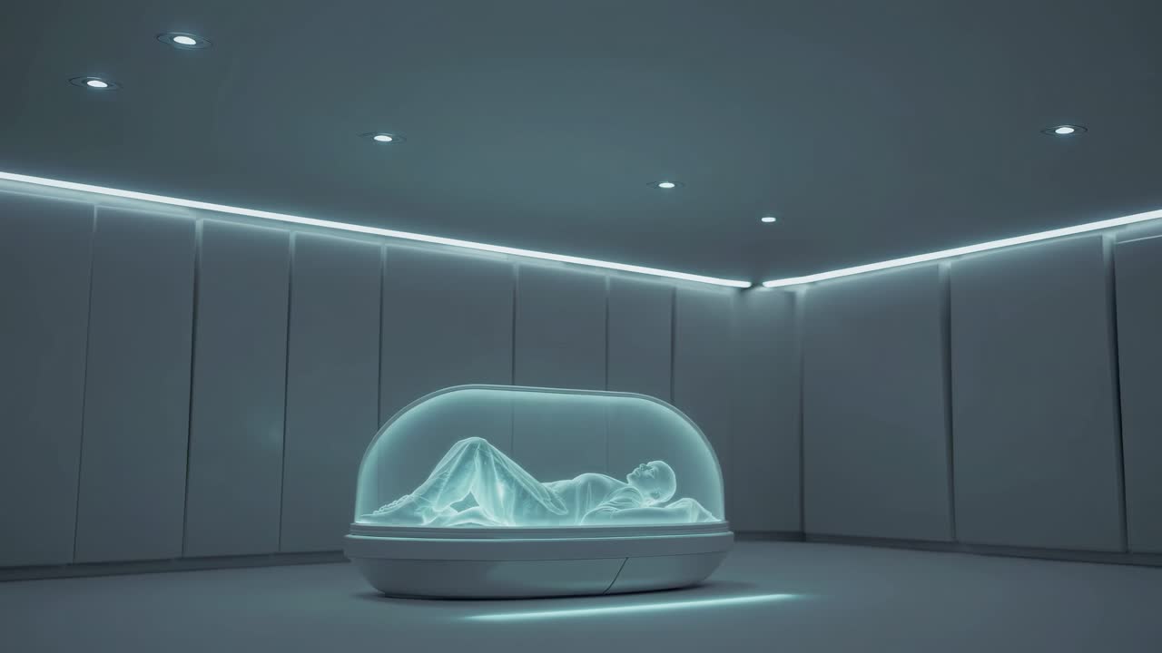 미래의 냉동 에 있는 사람