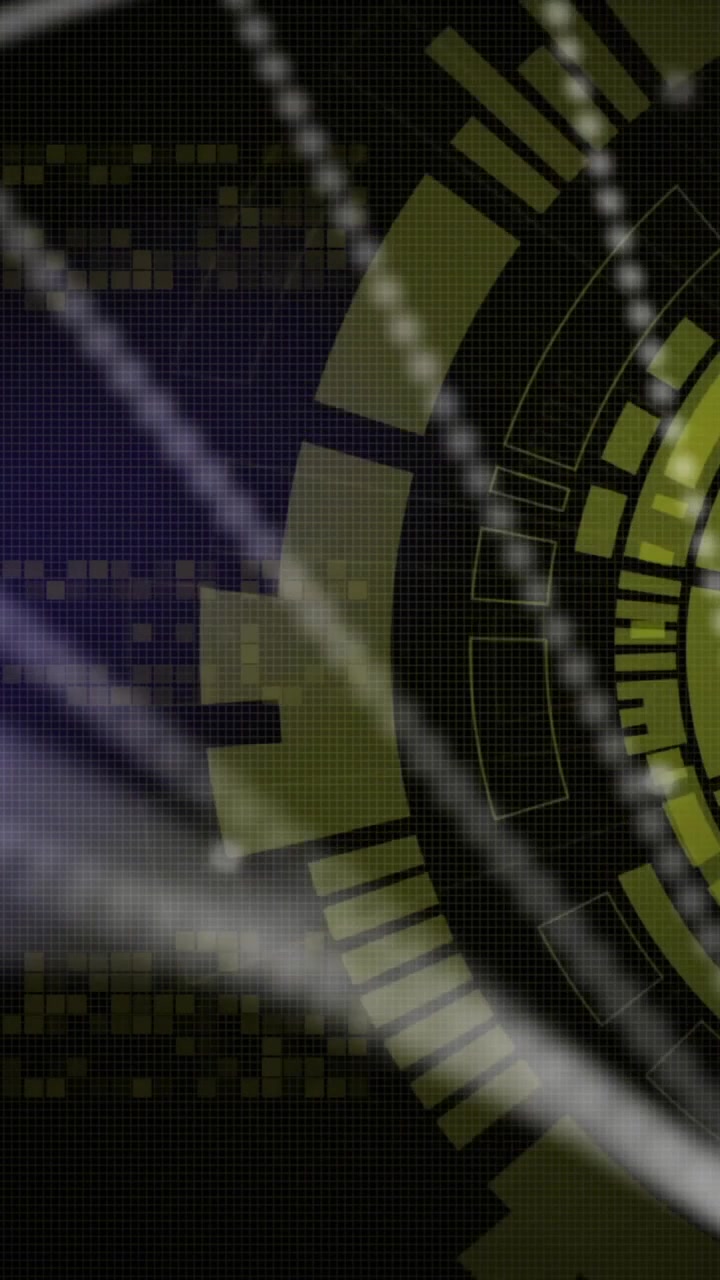Animazione di motivi geometrici e linee dinamiche su sfondo scuro di rete digitale.