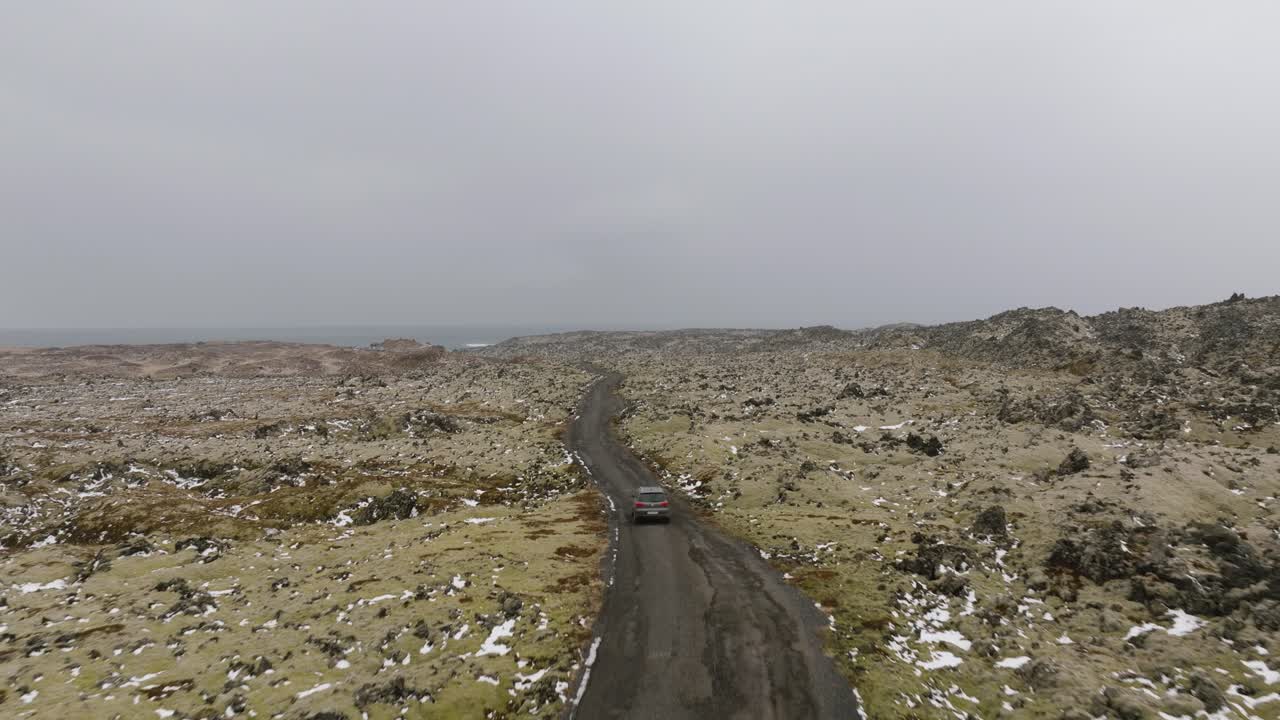 following a car to the Djúpalónssandur beach, second part, Iceland