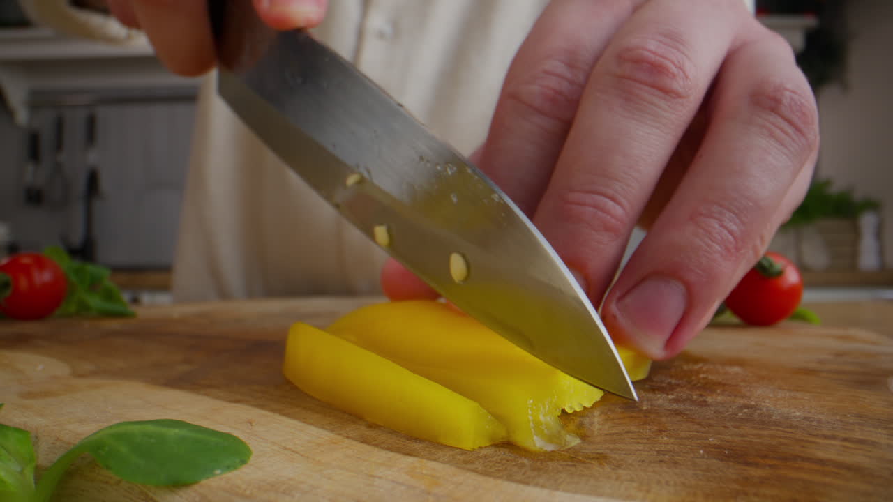 Chopping a Yellow Pepper