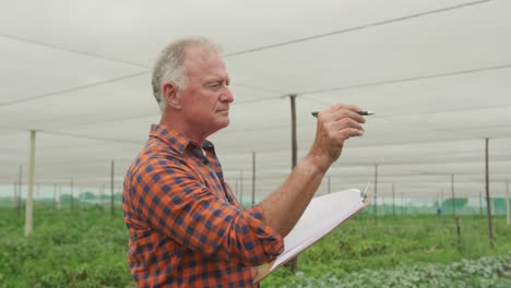 mature man working on farm