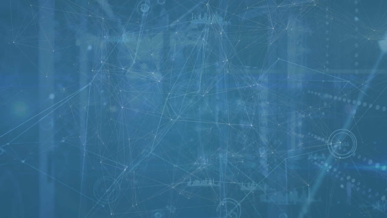 animación de la red de conexiones y datos diversos a través de servidores