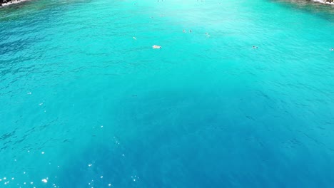 Beautiful-drone-aerial-Beach-from-Thassos-Grece,-Marble-Beach