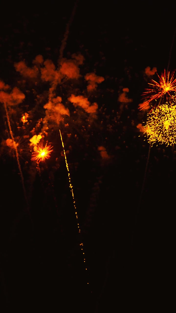 Vibrant Golden Fireworks Display Exploding in Night Sky
