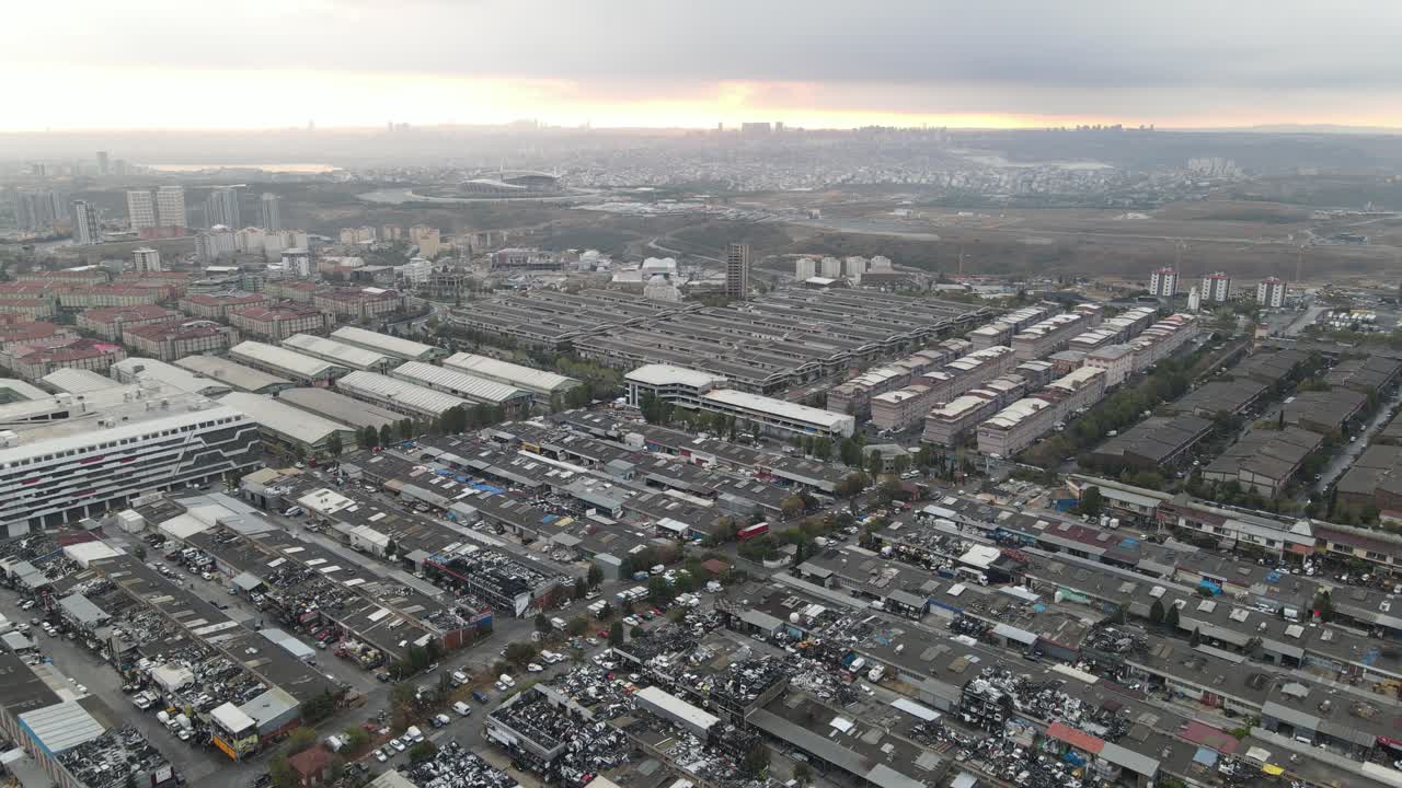 산업 공장 공중 드론