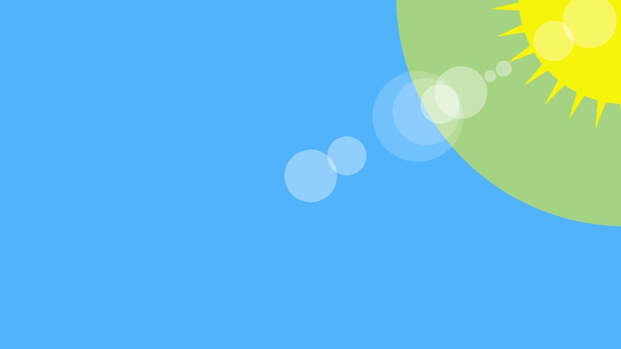 푸른 배경의 빛 아이콘 애니메이션. 아이콘 디자인. 비디오 애니메이션. 밝은 태양 고립 된 만화 애니메이션.