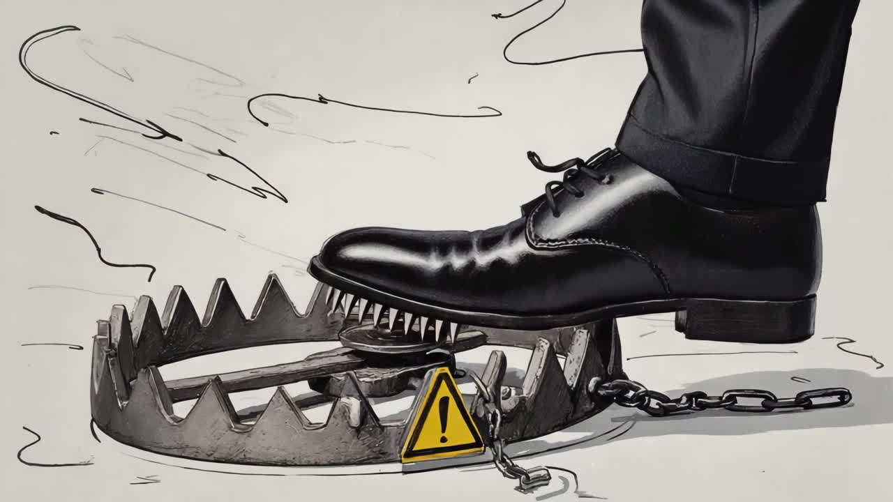 Illustration of a foot in a trap