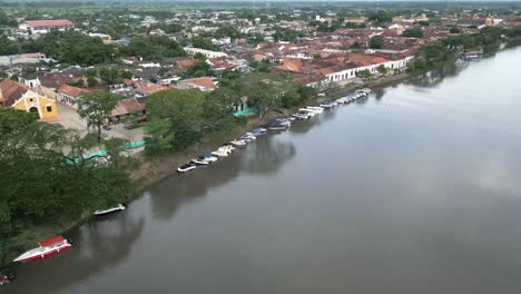 aerial view of mompox or mompós, santa cruz de mompox, town in northern colombia, in the bolívar department magdalena river