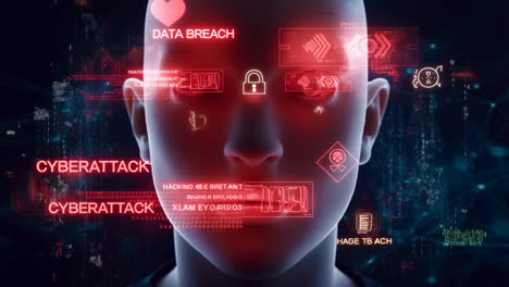 futuristic cybersecurity and data hacking interface
